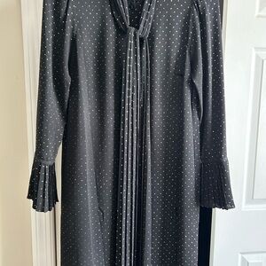 Michael Kors Black Long Sleeve Dress with White Dots